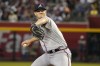 Atlanta Braves staring pitcher Michael Soroka throws against the Arizona Diamondbacks during the first inning of a baseball game Sunday, June 4, 2023, in Phoenix. (AP Photo/Darryl Webb)