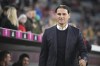 FILE - Leverkusen's head coach Gerardo Seoane waits for the start of the German Bundesliga soccer match between FC Bayern Munich and Bayer 04 Leverkusen at the Allianz Arena in Munich, Germany, Sept. 30, 2022. Borussia Moenchengladbach appointed Swiss coach Gerardo Seoane on Tuesday June 6, 2023, in his first new job since a troubled end to his time with fellow Bundesliga club Bayer Leverkusen. (AP Photo/Matthias Schrader, File)
