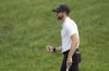 Patrick Rodgers reacts after making a par putt on the 17th green during the third round of the Memorial golf tournament, Saturday, June 3, 2023, in Dublin, Ohio. (AP Photo/Darron Cummings)