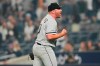 Chicago White Sox relief pitcher Liam Hendriks (31) celebrates after a baseball game against the New York Yankees Tuesday, June 6, 2023, in New York. The White Sox won 3-2. (AP Photo/Frank Franklin II)