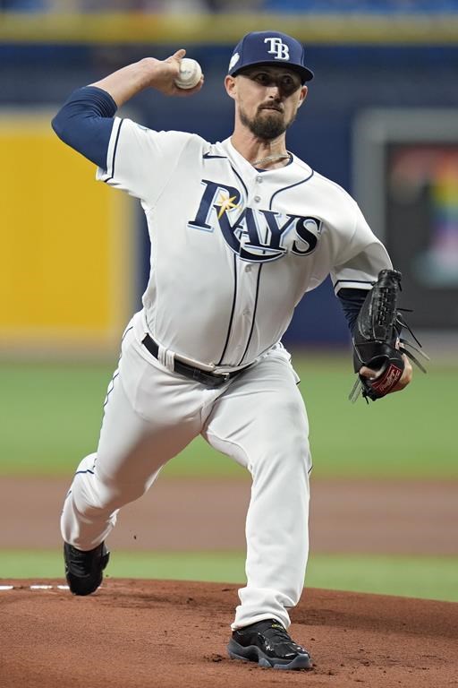 Tampa Bay Rays' Shawn Armstrong pitches to the Minnesota Twins during the first inning of a baseball game Wednesday, June 7, 2023, in St. Petersburg, Fla. (AP Photo/Chris O'Meara)