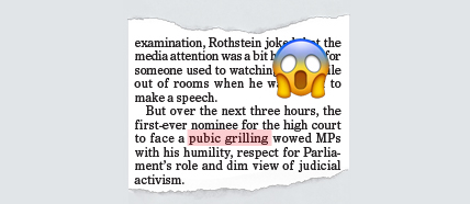 Nothing’s as thorough as a pubic grilling. (Free Press archives)