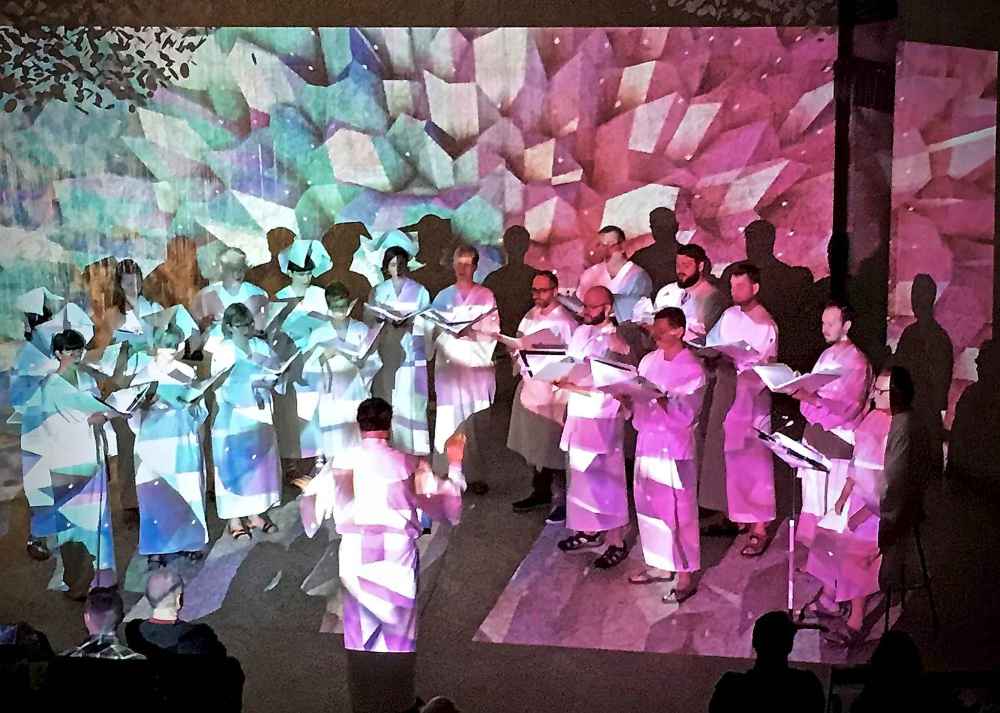 Polycoro members had to sing their parts in isolation during the pandemic, and are enjoying being able to sing together again. (Mark Borowski photo)