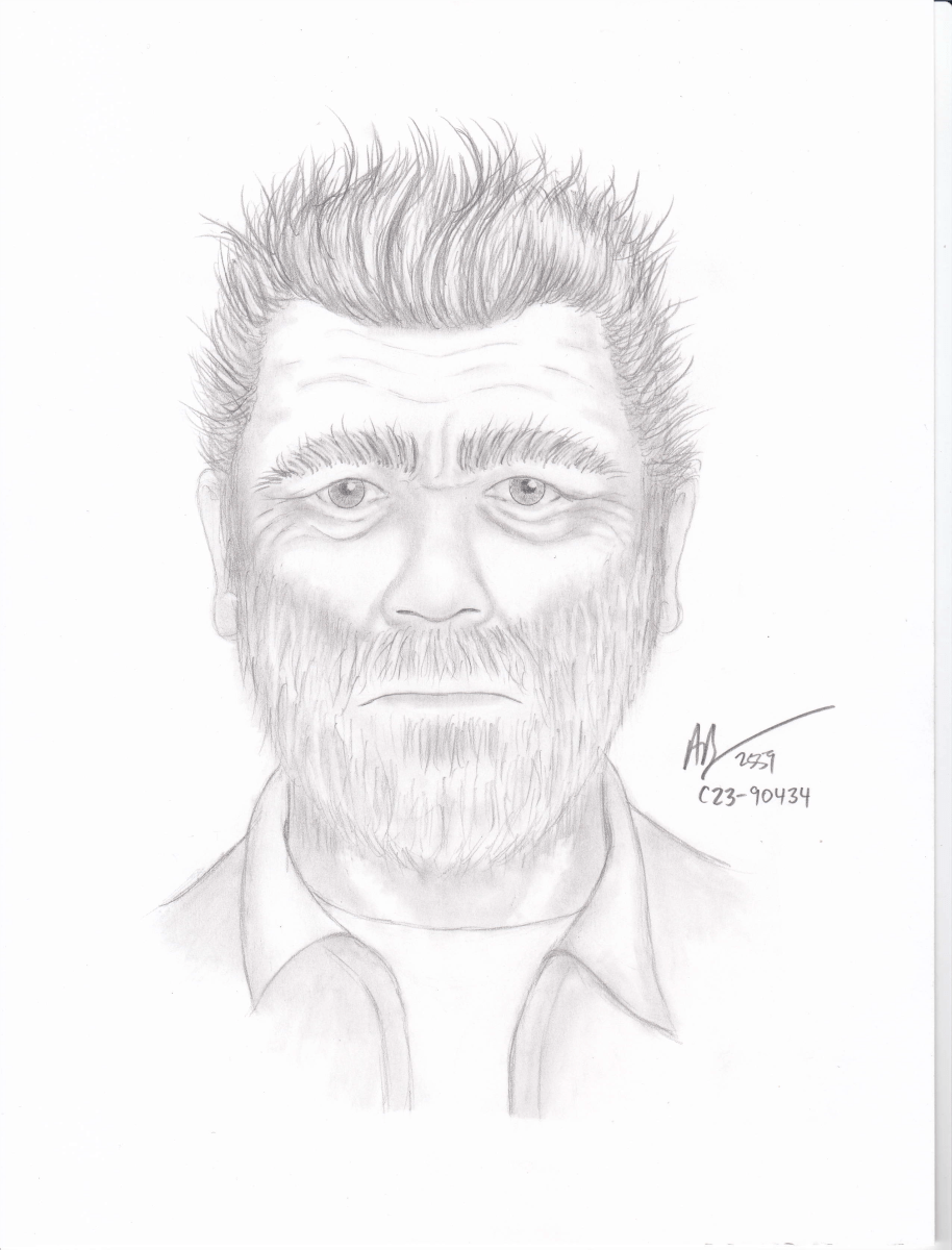 A sketch of a man accused of an assault on Portage Avenue on April 19. (Handout)
