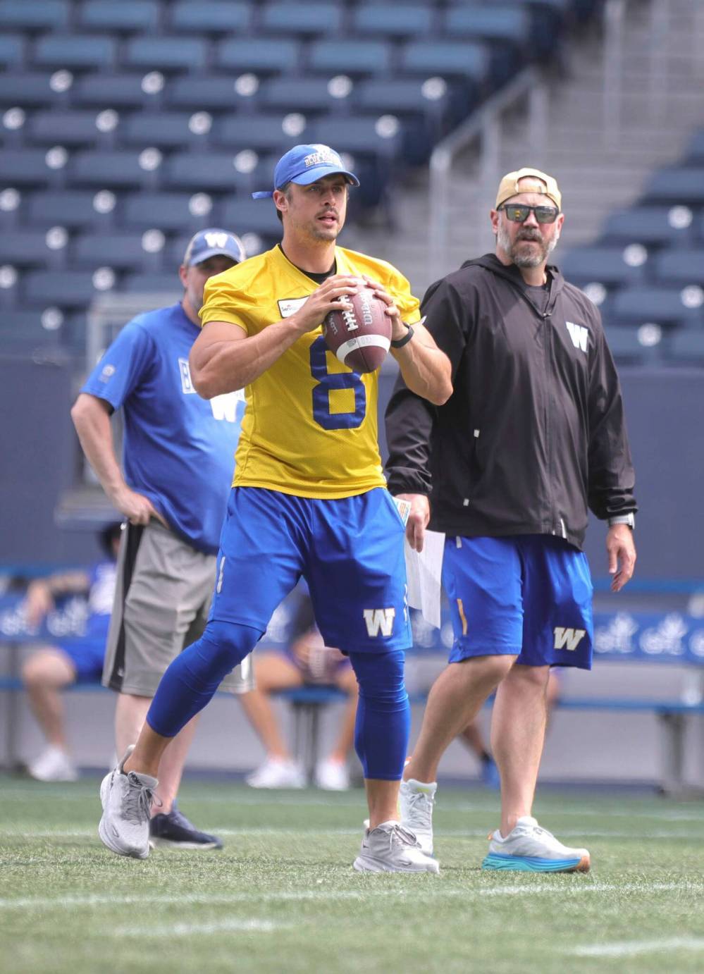 RUTH BONNEVILLE / WINNIPEG FREE PRESS
Bombers QB Zach Collaros has plenty of talent receivers to look for, even with Kenny Lawler on the sidelines.