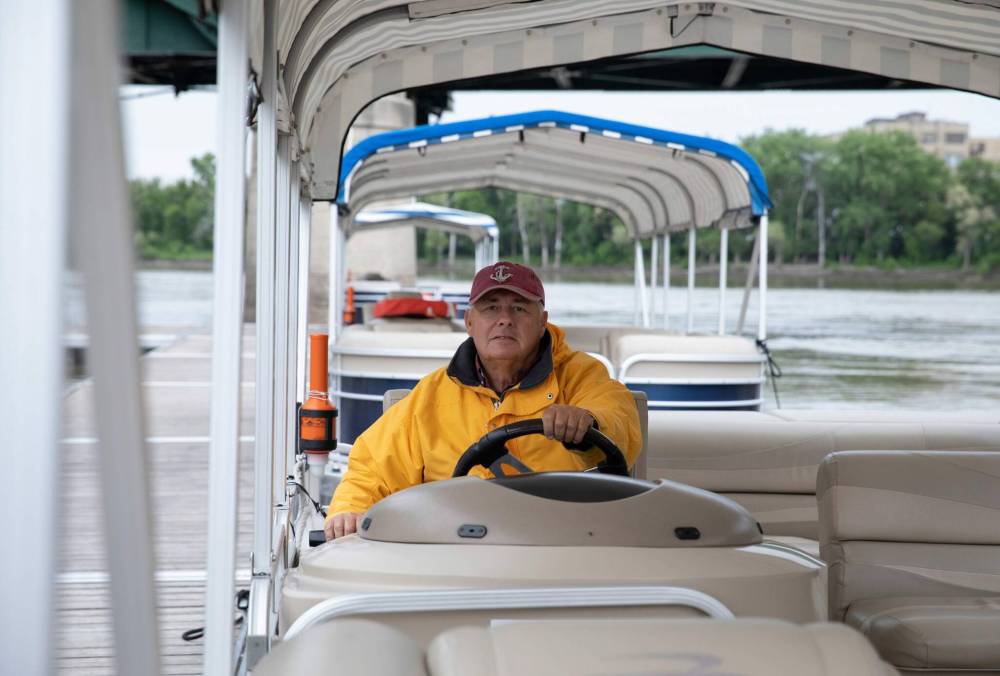JESSICA LEE / WINNIPEG FREE PRESS
Gord Cartwright, owner of Splash Dash Boat Tours at The Forks, has put the business up for sale as he looks to retire.