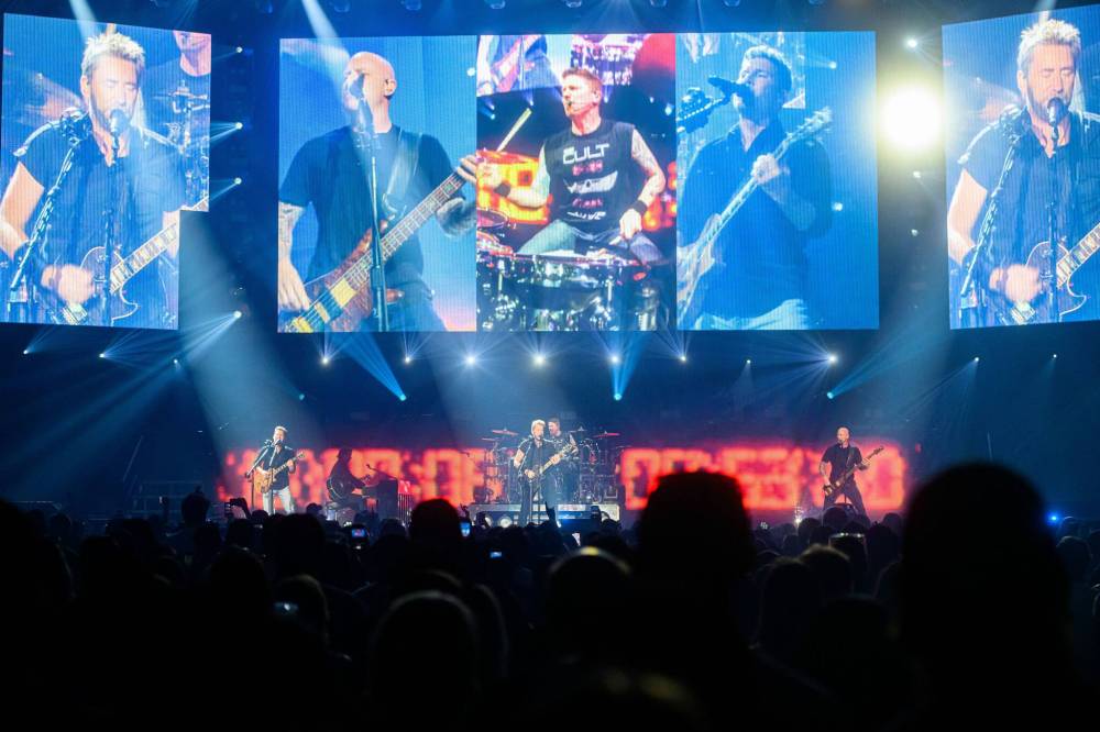 Mike Sudoma/Winnipeg Free Press
Nickelback heats up the crowd as they bring their Get Rollin Tour to Canada life Centre Tuesday evening.