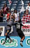 JOHN WOODS / WINNIPEG FREE PRESS
                                Valour FC goalkeeper Rayane-Yuba Yesli (99) goes up for the cross against Vancouver FC&rsquo;s Ameer Ala&rsquo;a Khadim Kinani (18) during first half Canadian Premier League action in Winnipeg Sunday, June 25, 2023.