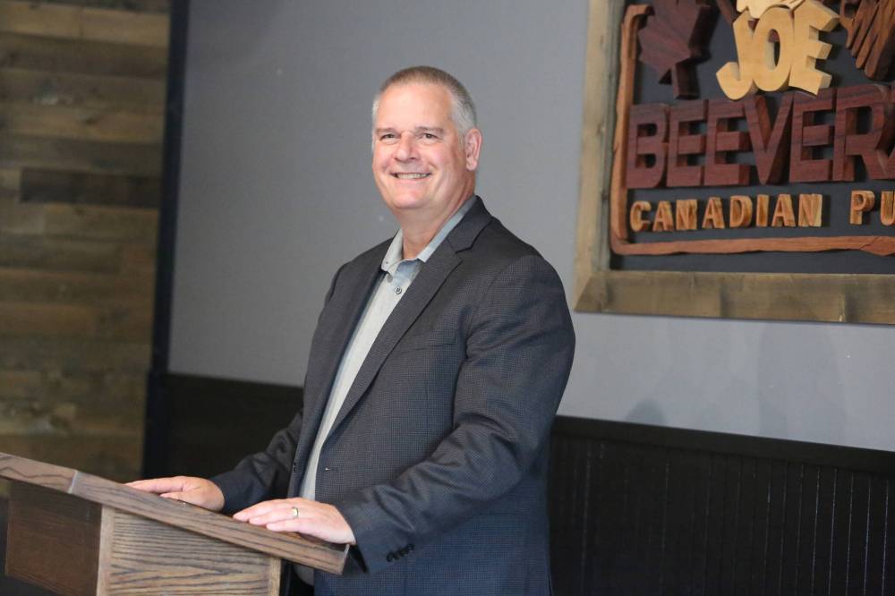Wayne Balcaen told supporters that he cut short his policing career by about four months. (Kyle Darbyson / The Brandon Sun files)