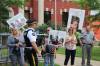 TYLER SEARLE / WINNIPEG FREE PRESSFriends and family of Oksana (6) and Quinn (4) Dutchyshen, protests outside before a decision hearing at the Dauphin courthouse on Thursday.
