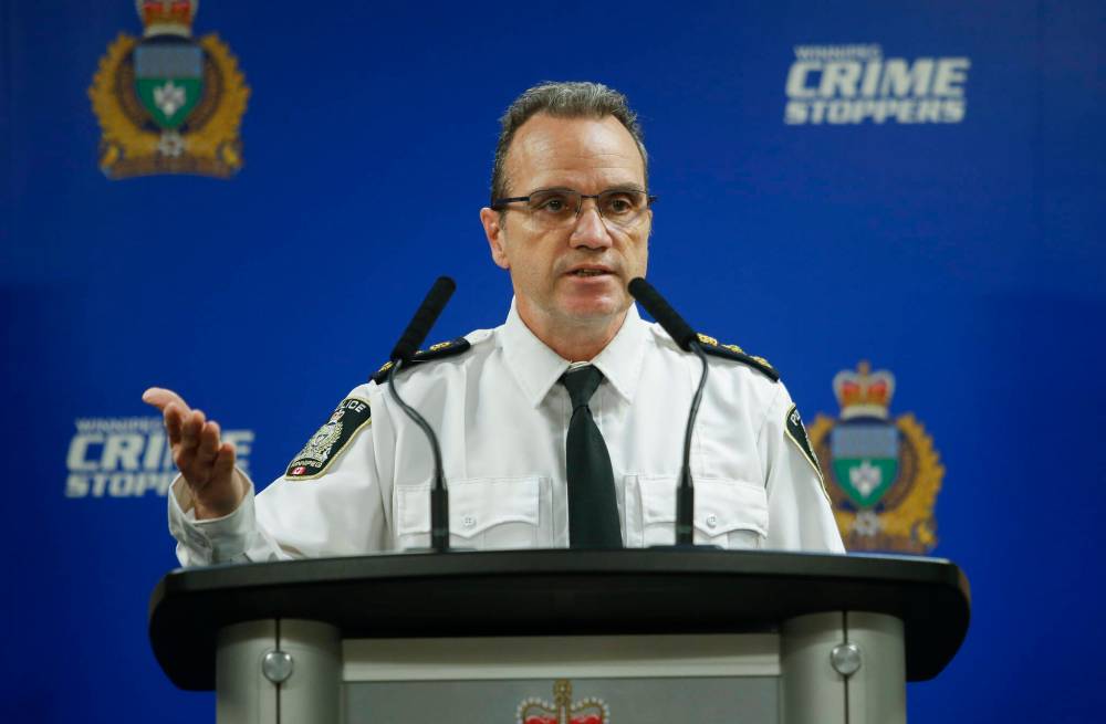 Winnipeg Police Service Chief Danny Smyth was the City of Winnipeg’s top earner last year, with $294,113 in overall compensation. (John Woods / The Canadian Press)