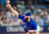 Toronto Blue Jays relief pitcher Anthony Bass (52) works against the Milwaukee Brewers during ninth inning MLB baseball action in Toronto on Wednesday, May 31, 2023. Blue Jays pitcher Anthony Bass said he's 