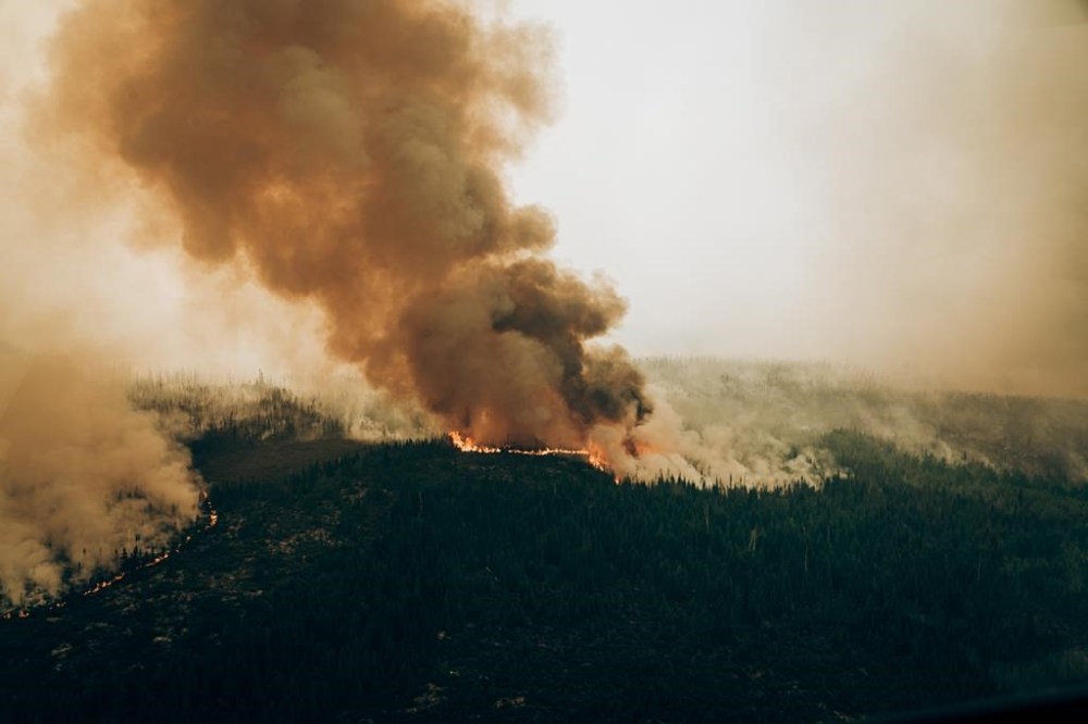 A wildfire raging west of Chibougamau, in Northern Quebec, is shown in a June 4, 2023, handout photo. THE CANADIAN PRESS/HO-SOPFEU, Audrey Marcoux, *MANDATORY CREDIT*