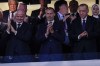 From left to right: FIFA President Gianni Infantino, UEFA president Aleksander Ceferin, and Turkish President Recep Tayyip Erdogan, before the Champions League final soccer match between Manchester City and Inter Milan at the Ataturk Olympic Stadium in Istanbul, Turkey, Saturday, June 10, 2023. (AP Photo/Manu Fernandez)