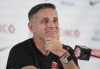 Canada coach John Herdman speaks to the media during a press conference at the World Cup in Doha, Qatar during on Thursday, November 24, 2022. Herdman speaks to the media the day before facing Panama in the semifinals of the CONCACAF Nations League in Las Vegas. The 47th-ranked Canadian men are looking for their first trophy since lifting the Gold Cup in 2000.THE CANADIAN PRESS/Nathan Denette