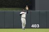 Minnesota Twins center fielder Michael A. Taylor catches a fly ball hit by Milwaukee Brewers' Owen Miller during the first inning of a baseball game Wednesday, June 14, 2023, in Minneapolis. (AP Photo/Stacy Bengs)