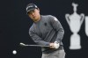 Yuto Katsuragawa chips to the green on the 16th hole during a practice round for the U.S. Open Championship golf tournament at The Los Angeles Country Club on Wednesday, June 14, 2023, in Los Angeles. (AP Photo/Marcio J. Sanchez)