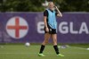 FILE - England's Alessia Russo smiles during a training session ahead of the Women Euro 2022 semi final soccer match between England and Sweden, at The Lensbury training center in Teddington, London, Monday, July 25, 2022. Alessia Russo will leave Manchester United women as a free agent this summer, the club said on Friday, June 16, 2023. (AP Photo/Alessandra Tarantino, File)