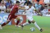 France's Kylian Mbappe vies for the ball with Gibraltar's Jayce Olivero, left, during the Euro 2024 group B qualifying soccer match between Gibraltar and France, at the Algarve Stadium outside Faro, Portugal, Friday, June 16, 2023. (AP Photo/Joao Matos)