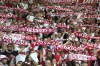 Poland fans hold up scarfs during the international friendly soccer match between Poland and Germany at the Narodowy stadium in Warsaw, Poland, Friday, June 16, 2023. (AP Photo/Czarek Sokolowski)