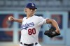 Los Angeles Dodgers starting pitcher Emmet Sheehan throws to the plate during the first inning of a baseball game against the San Francisco Giants Friday, June 16, 2023, in Los Angeles. (AP Photo/Mark J. Terrill)