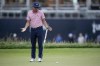 CORRECTS TO RICKIE FOWLER NOT RORY MCILROY - Rickie Fowler reacts after missing a putt on the 18th hole during the third round of the U.S. Open golf tournament at Los Angeles Country Club on Saturday, June 17, 2023, in Los Angeles. (AP Photo/George Walker IV)