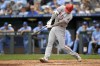 Los Angeles Angels' Shohei Ohtani hits a home run during the fifth inning of a baseball game against the Kansas City Royals, Sunday, June, 18, 2023, in Kansas City, Mo. (AP Photo/Reed Hoffmann)