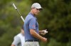 Adam Scott reacts after missing a putt on the first hole during the first round of the U.S. Open golf tournament at Los Angeles Country Club on Thursday, June 15, 2023, in Los Angeles. (AP Photo/Matt York)