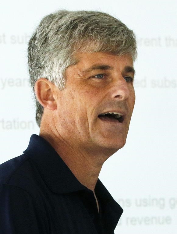 OceanGate CEO and co-founder Stockton Rush speaks during a presentation on findings after an undersea exploration of the SS Andrea Doria wreckage in the Atlantic Ocean near Nantucket, on June 13, 2016, in Boston. Rescuers in a remote area of the Atlantic Ocean raced against time Tuesday, June 20, 2023, to find a missing submersible before the oxygen supply runs out for five people, including Stockton, who were on a mission to document the wreckage of the Titanic. (AP Photo/Bill Sikes, File)