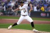 Pittsburgh Pirates starting pitcher Johan Oviedo winds up during the first inning of the team's baseball game against the Chicago Cubs in Pittsburgh, Tuesday, June 20, 2023. (AP Photo/Gene J. Puskar)