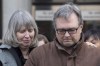 Clayton Babcock, right, stands next to his wife Linda as he reads a prepared statement outside court in Toronto on Saturday, Dec. 16, 2017. The Ontario families of victims of a multiple murderer want answers after the killer was moved to a medium-security prison. Mark Smich and Dellen Millard killed Toronto's Laura Babcock, 23 -- Millard's former flame -- in July 2012. The pair then went on to kill a stranger, Hamilton's Tim Bosma, 32, after taking him and his truck for a test drive 10 months later in May 2013.THE CANADIAN PRESS/Chris Young