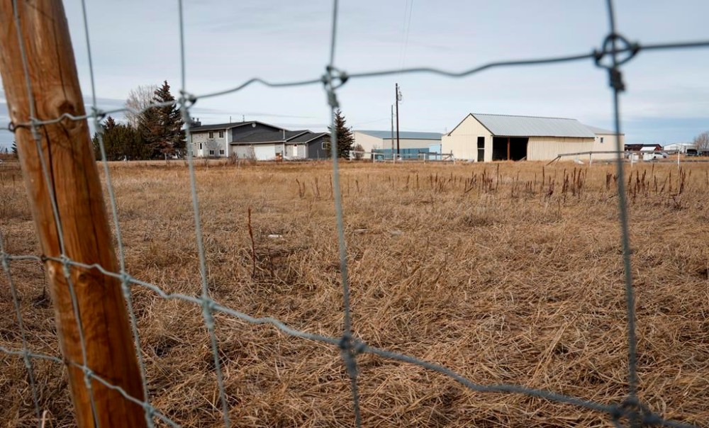 A rural property is seen Langdon, Alta., on Monday, April 10, 2023. A judge has reserved his decision on bail for a man accused of kidnapping and sexually assaulting women in Calgary. THE CANADIAN PRESS/Jeff McIntosh