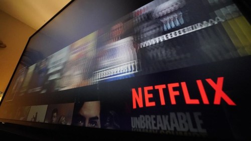 This is the NETFLIX screen on a television in Pittsburgh, on Monday, Oct. 17, 2022. Netflix Canada has quietly removed its $9.99 