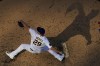 Milwaukee Brewers relief pitcher Trevor Megill throws during the ninth inning of a baseball game against the Pittsburgh Pirates Saturday, June 17, 2023, in Milwaukee. (AP Photo/Morry Gash)