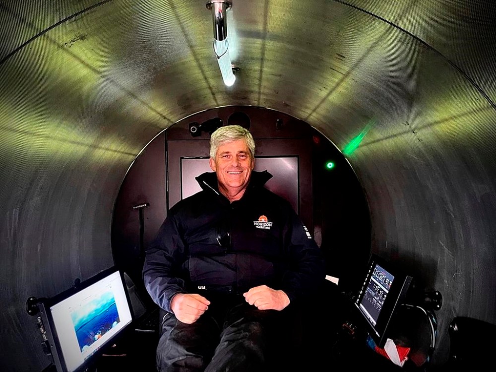 This photo provided by Travel Weekly shows OceanGate Expeditions CEO Stockton Rush on May 27, 2023. Rush was piloting the Titan submersible when it imploded near the wreckage of the Titanic, killing all five people on board, the U.S. Coast Guard announced Thursday, June 22, 2023. (Arnie Weissmann/Travel Weekly via AP)