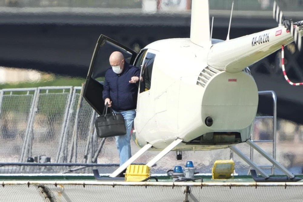 Yevgeny Prigozhin, the owner of the Wagner Group military company, arrives by a helicopter to a helipad in central St. Petersburg, Russia, Friday, May 26, 2023. Russian mercenary boss Prigozhin was notorious for unbridled and profane challenges to authority even before the attempted rebellion that he mounted Saturday, June 24, 2023. (AP Photo)