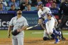 Los Angeles Dodgers' Chris Taylor, right, heads to first after hitting a grand slam as Chicago White Sox relief pitcher Reynaldo Lopez watches during the sixth inning of a baseball game Thursday, June 15, 2023, in Los Angeles. (AP Photo/Mark J. Terrill)