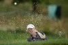Stephanie Meadow, of Northern Ireland, hits out of a bunker on the 10th hole during the final round of the Women's PGA Championship golf tournament, Sunday, June 25, 2023, in Springfield, N.J. (AP Photo/Seth Wenig)