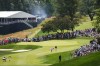 Hideki Matsuyama, of Japan, left, and Rory McIlroy, of Northern Ireland, walk on the first fairway during the final round of the Travelers Championship golf tournament at TPC River Highlands, Sunday, June 25, 2023, in Cromwell, Conn. (AP Photo/Frank Franklin II)