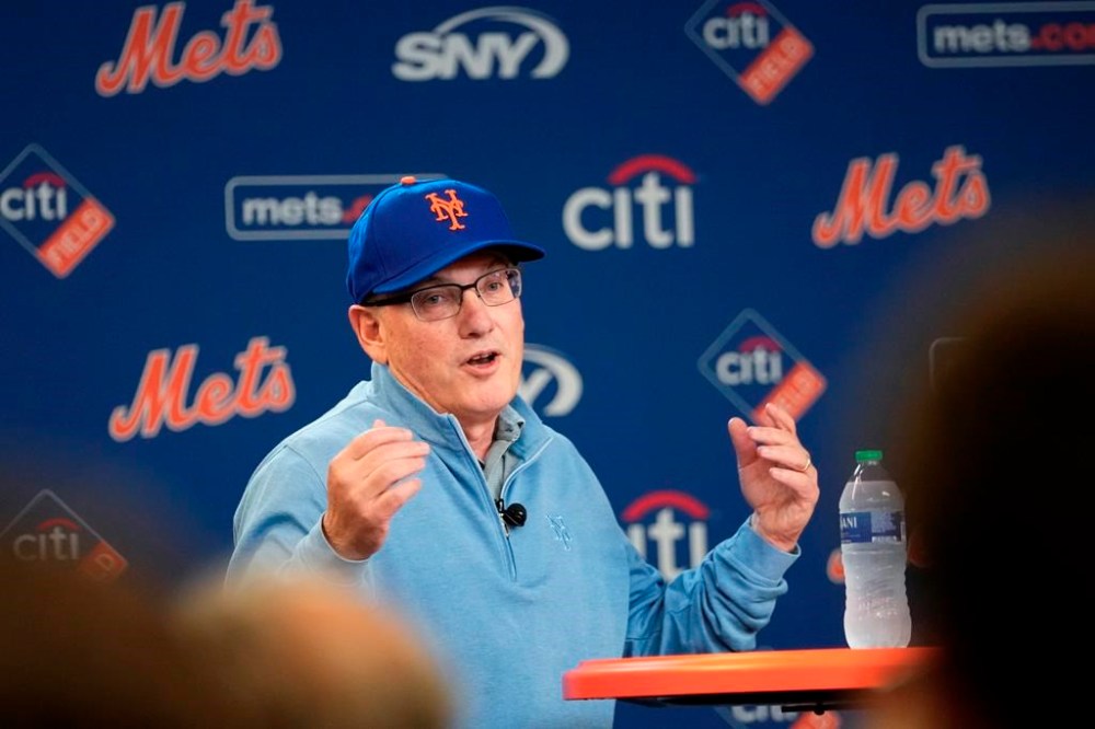 New York Mets owners Steve Cohen speaks during a news conference before a baseball game against the Milwaukee Brewers Wednesday, June 28, 2023, in New York. (AP Photo/Frank Franklin II)