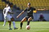 FILE - Crystal Dunn of the U.S., left, and Grace Jale of New Zealand compete for the ball during their women's international soccer friendly game in Wellington, New Zealand, Wednesday, Jan. 18, 2023. (Mark Tantrum/Photosport via AP, File)