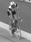 File - Gregor Braun of West Germany on his way to win the individual 4.000 meter pursuit track cycling gold medal during the Olympics in Montreal, Canada, July 22, 1976. A former champion cyclist who won two gold medals at the 1976 Olympics has been convicted by a German court in a child sexual abuse case. Gregor Braun was found guilty by a regional court in the city of Tuebingen of sexually abusing a child, soliciting the serious sexual abuse of a child and soliciting the production of abuse imagery in several cases. (AP Photo, File)
