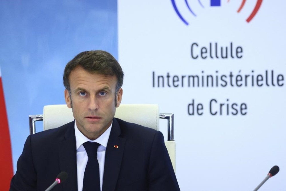French President Emmanuel Macron speaks following a government emergency meeting after riots erupted for the third night in a row across the country, at the Interior Ministry in Paris, Friday, June 30, 2023. Emmanuel Macron is urging parents to keep teenagers at home to quell rioting spreading across France and says social media are fueling copycat violence. After a second crisis meeting with senior ministers, Macron said that social media are playing a