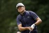 Germany's Yannik Paul watches his shot on the sixth hole during day three of the British Masters at The Belfry, Sutton Coldfield, England, Saturday July 1, 2023. (David Davies/PA via AP)