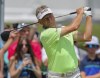 Bernhard Langer watches his tee shot on the first hole during the third round of the U.S. Senior Open golf tournament, Saturday, July 1, 2023, in Stevens Point, Wis. (Tork Mason/The Post-Crescent via AP)