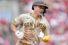 San Diego Padres' Ha-Seong Kim rounds the bases after hitting a solo home run during the eighth inning of a baseball game against the Cincinnati Reds Sunday, July 2, 2023, in Cincinnati. (AP Photo/Jeff Dean)