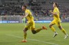 Ukraine's Georgiy Sudakov celebrates after scoring his side's second goal from a penalty kick during the Euro 2023 U21 Championship soccer match between Spain and Ukraine at the Giulesti stadium in Bucharest, Romania, Tuesday, June 27, 2023.(AP Photo/Andreea Alexandru)
