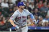 New York Mets' Pete Alonso watches his two-run home run against the Houston Astros during the sixth inning of a baseball game Wednesday, June 21, 2023, in Houston. (AP Photo/David J. Phillip)