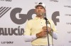 Captain Sergio Garcia of Fireballs GC speaks to the media during a press conference after the first round of LIV Golf Andalucía at the Real Club Valderrama on Friday, June 30, 2023, in San Roque, Spain. (Chris Trotman/LIV Golf via AP)