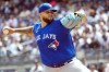 Toronto Blue Jays pitcher Alek Manoah delivers against the New York Yankees in the first inning of a baseball game, Saturday, April 22, 2023, in New York. Toronto pitcher Alek Manoah is set to return from a conditioning stint and start for the Blue Jays on Friday.THE CANADIAN PRESS/AP, Mary Altaffer